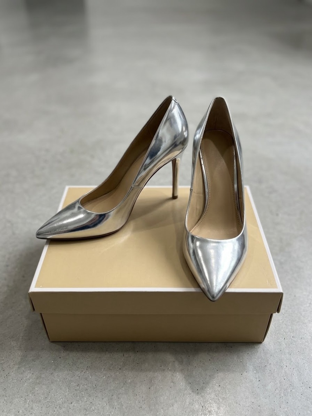 Michael Kors Metallic Silver Pointed-Toe Stiletto Pumps